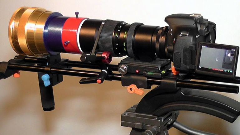 Dan's Canon T3i anamorphic lens setup.
